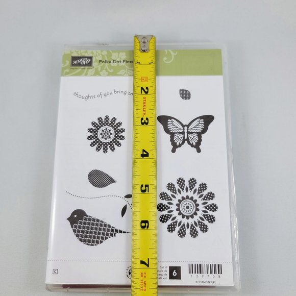 Polka Dot Pieces Rubber Cling Stamps Stampin’ Up Bird Butterfly Flower Crafts - Picture 6 of 7